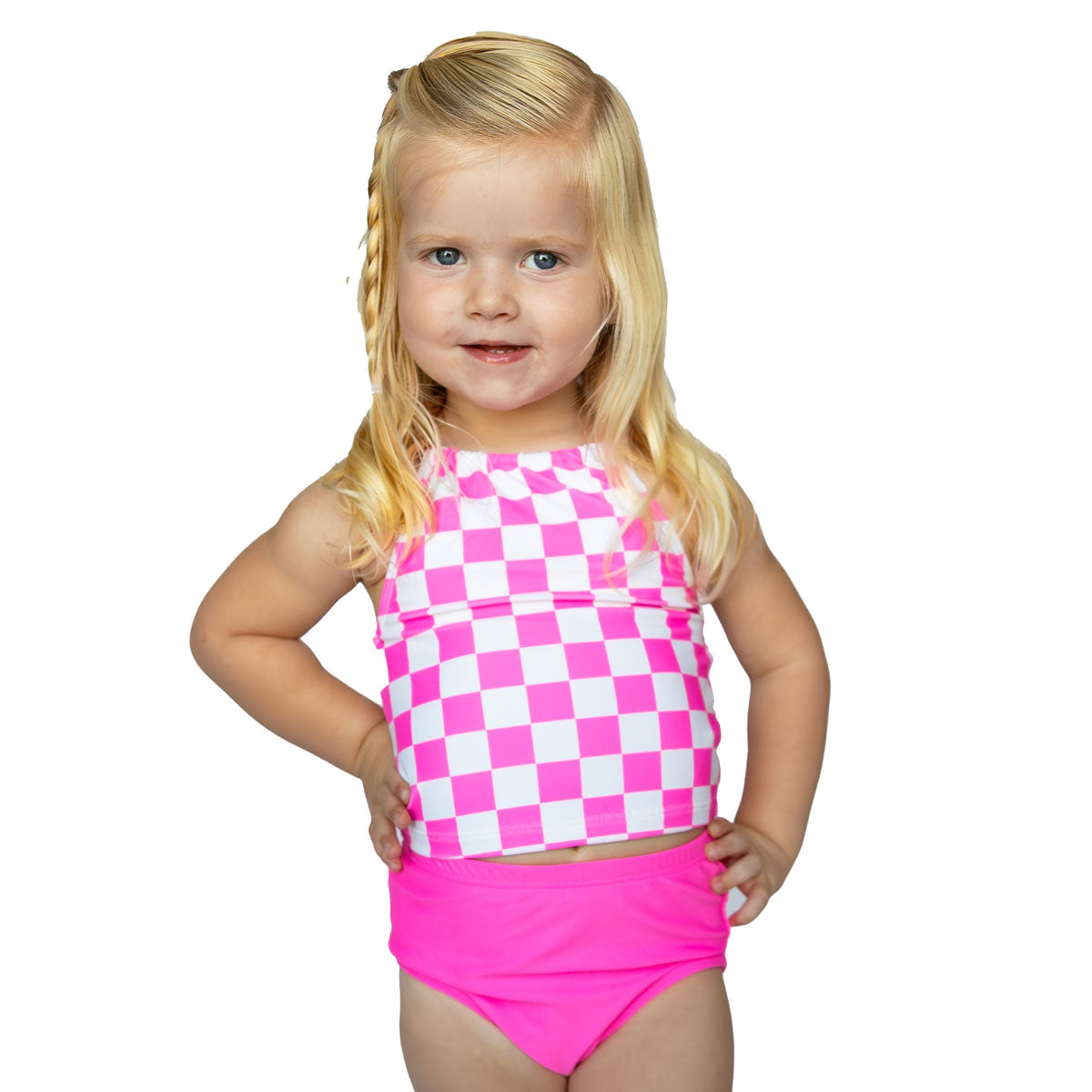 High Neck Crop Tankini Top (Girls)