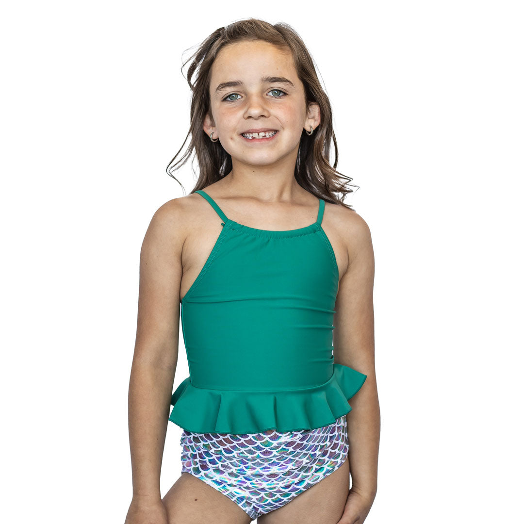 High Neck Peplum Tankini Top (Girls)