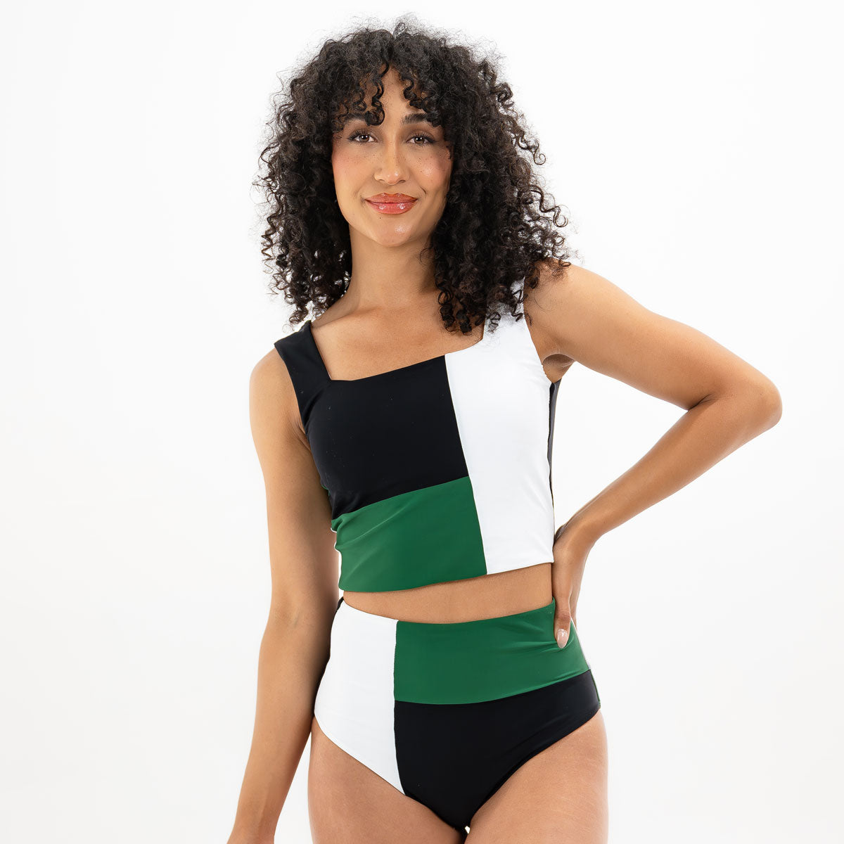 Square Neck Crop Tankini Top